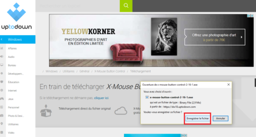 installer x mouse souris ergonomique